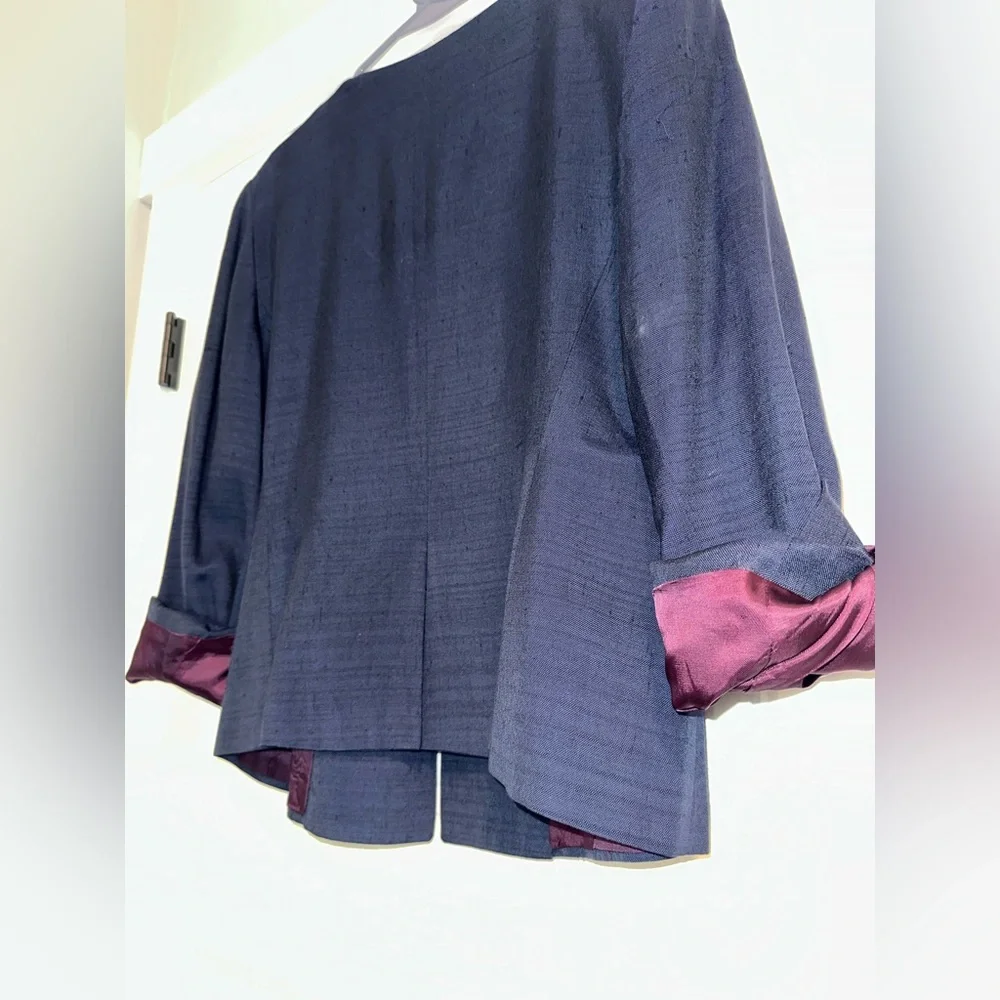 Vintage Women’s Christian Dior The Suit Tailored Jacket Navy Linen MOP Buttons